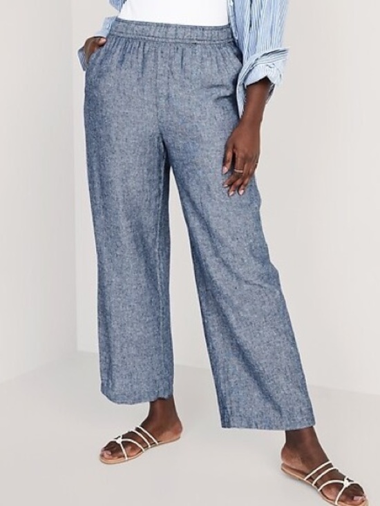 Old Navy Pants - Old Navy NWT High-Waisted Linen-Blend Wide-Leg Pants Large